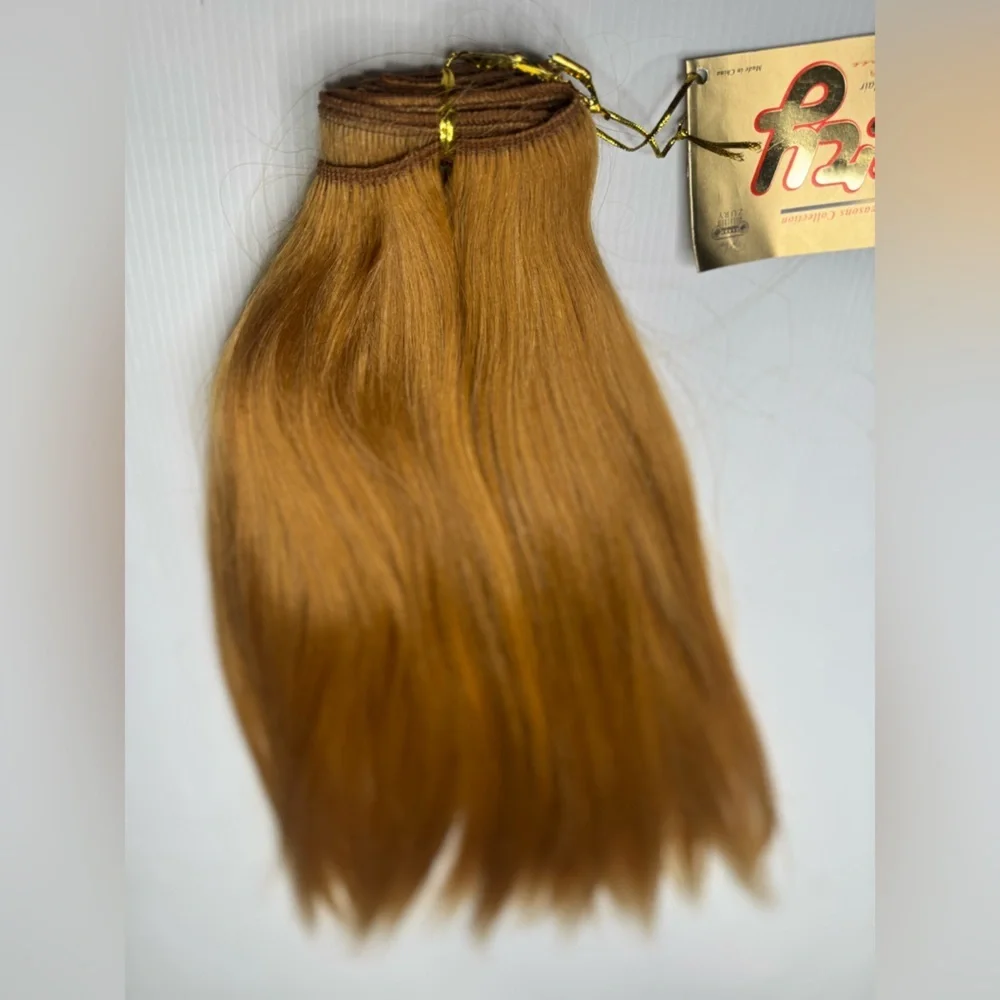 100% Human Hair Micro Yaky Extensions 16” Honey Blonde Straight Weft Bundle